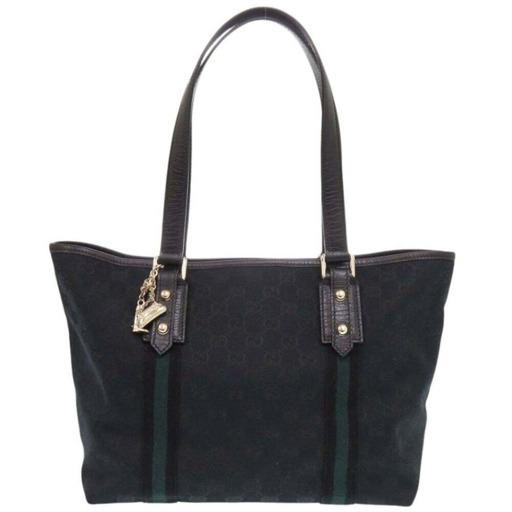GUCCI Black Canvas Tote Bag
